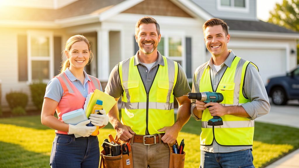 Choreline suppliers — cleaners, plumbers and electricians ready for local jobs